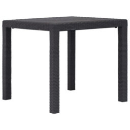 Berkfield Garden Table Brown 79X79X72 Cm Plastic Rattan Look - thumbnail 1
