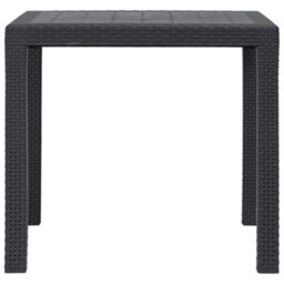 Berkfield Garden Table Brown 79X79X72 Cm Plastic Rattan Look - thumbnail 2