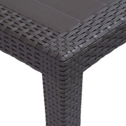 Berkfield Garden Table Brown 79X79X72 Cm Plastic Rattan Look - thumbnail 3