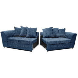 Furnishings For Less UK Monaco Chenille Fabric Long 4 Seater Sofa  Blue - thumbnail 6