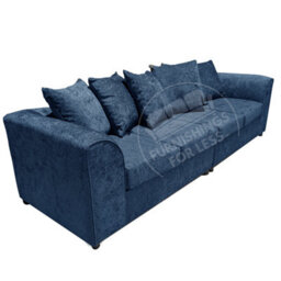 Furnishings For Less UK Monaco Chenille Fabric Long 4 Seater Sofa  Blue - thumbnail 2