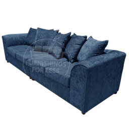 Furnishings For Less UK Monaco Chenille Fabric Long 4 Seater Sofa  Blue - thumbnail 3