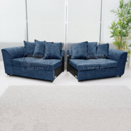 Furnishings For Less UK Monaco Chenille Fabric Long 4 Seater Sofa  Blue - thumbnail 4