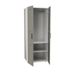 Atomia Modern Matt Reed Green Tall Double Wardrobe (H)1875mm (W)750mm (D)580mm - thumbnail 4