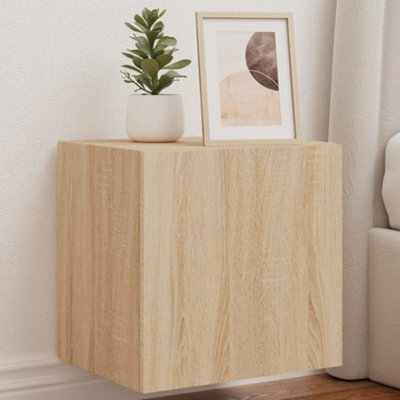 Berkfield Tv Wall Cabinets With Led Lights 2 Pcs Sonoma Oak 40.5X35X40 Cm - image 1