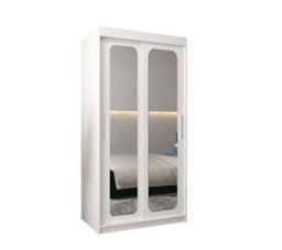 Arte Uppsala T3 Sliding Door Wardrobe 100Cm In White - Sleek Mirrored Wardrobe For Light-Filled Interiors - thumbnail 2