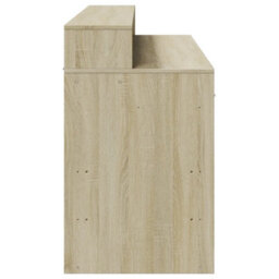 Berkfield Desk With Led Lights Sonoma Oak 140X55X91 Cm Engineered Wood - thumbnail 7