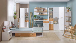 Arte Lorento L8 Wall Panel 110Cm - Sleek Display, White Matt & Oak Nash, H650mm W1100mm D220mm - thumbnail 2