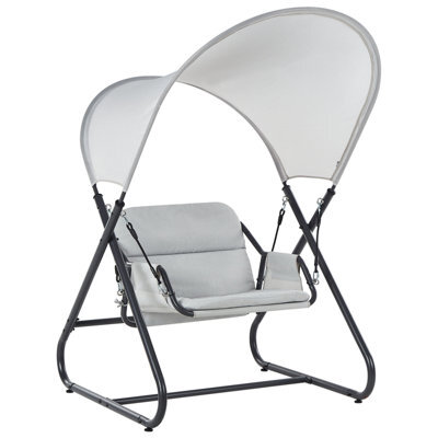 Beliani Patio Swing Solagna Metal Light Grey - image 1