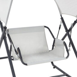 Beliani Patio Swing Solagna Metal Light Grey - thumbnail 7