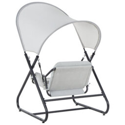Beliani Patio Swing Solagna Metal Light Grey - thumbnail 5