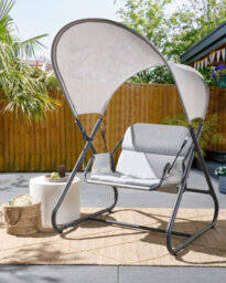 Beliani Patio Swing Solagna Metal Light Grey - thumbnail 2