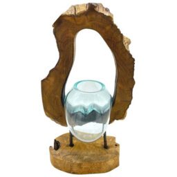 Molton Glass Hanging Art Vase On Wood - thumbnail 5