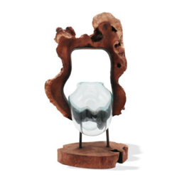Molton Glass Hanging Art Vase On Wood - thumbnail 2