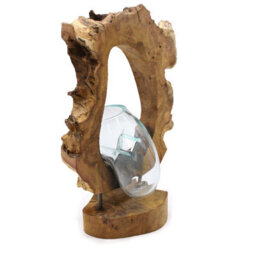 Molton Glass Hanging Art Vase On Wood