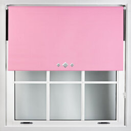 Furnished Thermal Blackout Roller Blinds With Triple Diamond Eyelets & Metal Fittings - Pink (W)140Cm (L)210Cm