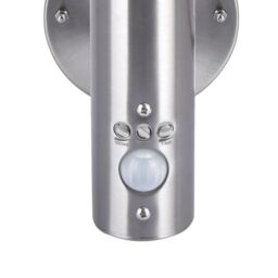 GoodHome Chignik Fixed Matt Stainless Steel Pir With Motion Sensor Outdoor Lantern Wall Light 60W - thumbnail 5