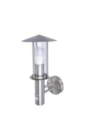 GoodHome Chignik Fixed Matt Stainless Steel Pir With Motion Sensor Outdoor Lantern Wall Light 60W - thumbnail 2