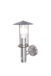 GoodHome Chignik Fixed Matt Stainless Steel Pir With Motion Sensor Outdoor Lantern Wall Light 60W - thumbnail 3