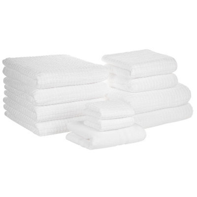 Beliani Set Of 11 Towels Atai Cotton White
