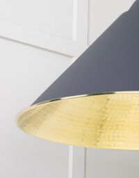 From the Anvil Hammered Brass Hockley Pendant In Slate - thumbnail 6