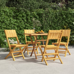 Berkfield Folding Garden Chairs 4 Pcs 47X61X90 Cm Solid Wood Teak - thumbnail 1