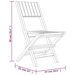 Berkfield Folding Garden Chairs 4 Pcs 47X61X90 Cm Solid Wood Teak - thumbnail 5
