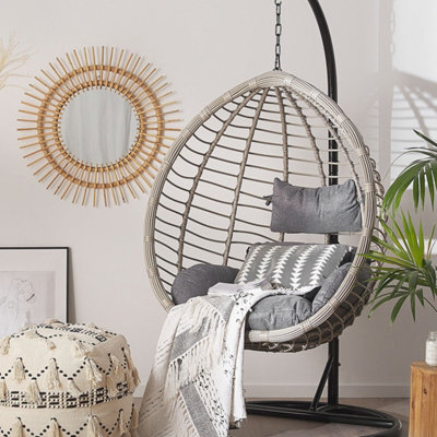 Beliani Horizon Hanging Chair Stand Black - Powder-Coated Steel Frame With Mounting Chain, W97 X D97 X H199Cm - image 1