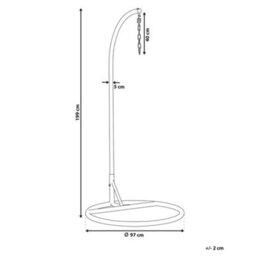 Beliani Horizon Hanging Chair Stand Black - Powder-Coated Steel Frame With Mounting Chain, W97 X D97 X H199Cm - thumbnail 4