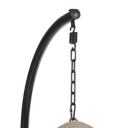 Beliani Horizon Hanging Chair Stand Black - Powder-Coated Steel Frame With Mounting Chain, W97 X D97 X H199Cm - thumbnail 6
