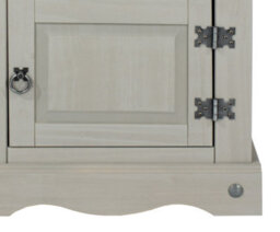 Core Products Premium Corona Grey, 1 Door, 1 Drawer Bedside Cabinet, Grey & Antique Waxed Pine H66.0Cm X W53.0Cm X D38.0Cm - thumbnail 7