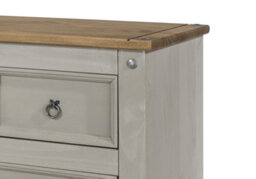 Core Products Premium Corona Grey, 1 Door, 1 Drawer Bedside Cabinet, Grey & Antique Waxed Pine H66.0Cm X W53.0Cm X D38.0Cm - thumbnail 6
