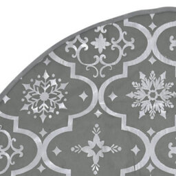 Berkfield Luxury Christmas Tree Skirt With Sock Grey 122 Cm Fabric - thumbnail 5