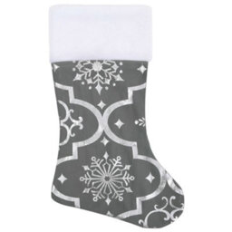 Berkfield Luxury Christmas Tree Skirt With Sock Grey 122 Cm Fabric - thumbnail 4