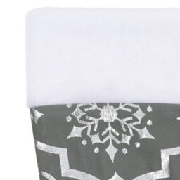 Berkfield Luxury Christmas Tree Skirt With Sock Grey 122 Cm Fabric - thumbnail 6