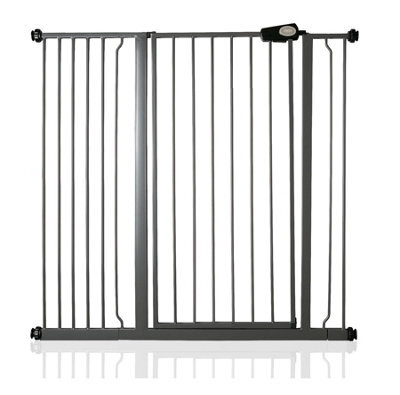 Safetots Extra Tall Metal Safety Gate Pressure Fit, 113.8Cm - 121.4Cm, Slate Grey, 104Cm In Height, Extra Tall Baby Gate - image 1