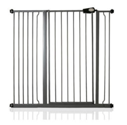 Safetots Extra Tall Metal Safety Gate Pressure Fit, 113.8Cm - 121.4Cm, Slate Grey, 104Cm In Height, Extra Tall Baby Gate - thumbnail 1