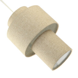 Happy Homewares Designer Natural Oatmeal Beige Linen Triple Level Pendant Light Shade - thumbnail 3