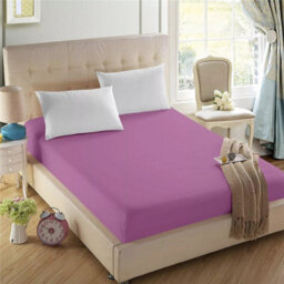 Ameha King Plain Dyed Fitted Sheet 40Cm- Extra Deep Pocket Purple Fitted Bed Sheets Soft Microfiber Bedding Sheet 152X200 Cm - thumbnail 5