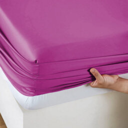 Ameha King Plain Dyed Fitted Sheet 40Cm- Extra Deep Pocket Purple Fitted Bed Sheets Soft Microfiber Bedding Sheet 152X200 Cm - thumbnail 3