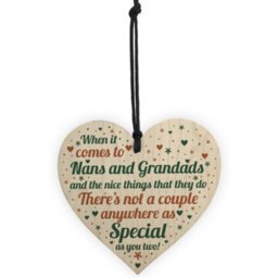 Red Ocean Nan And Grandad Christmas Gifts Birthday Gifts Wooden Heart Keepsake Sign Thank You - thumbnail 5