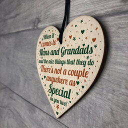 Red Ocean Nan And Grandad Christmas Gifts Birthday Gifts Wooden Heart Keepsake Sign Thank You - thumbnail 7
