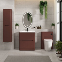 Royal Bathrooms Venice 600mm Terracotta Clay Floor Standing Bathroom Vanity Unit 2 Door With Ceramic Basin - 1 Tap Hole Basin - thumbnail 3