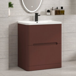 Royal Bathrooms Venice 600mm Terracotta Clay Floor Standing Bathroom Vanity Unit 2 Door With Ceramic Basin - 1 Tap Hole Basin - thumbnail 5