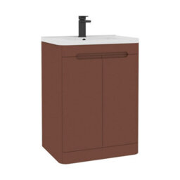 Royal Bathrooms Venice 600mm Terracotta Clay Floor Standing Bathroom Vanity Unit 2 Door With Ceramic Basin - 1 Tap Hole Basin - thumbnail 9