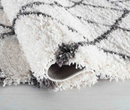 Moroccan Berber Shaggy Rugs Living Room Diamond Design Dark Cream 80X150 Cm - thumbnail 4