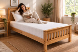 Rest Relax 3Ft Single 3-Piece Solid Pine Bed Set With Memory Foam Sprung Mattress & 1 Pillow - thumbnail 3
