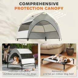 Portable Elevated Dog Bed With Removable Canopy, 76 X 61 X 70 Cm - thumbnail 4