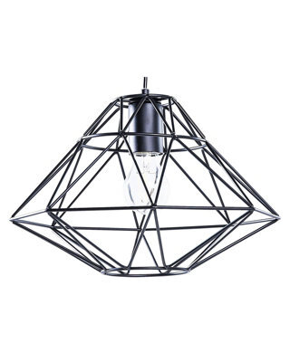 Wyld And Coco Diamond Geometric Cage Pendant Light, Matte Black, Led-Ready, 31Cm Dia, 117Cm Drop - image 1