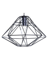 Wyld And Coco Diamond Geometric Cage Pendant Light, Matte Black, Led-Ready, 31Cm Dia, 117Cm Drop - thumbnail 1